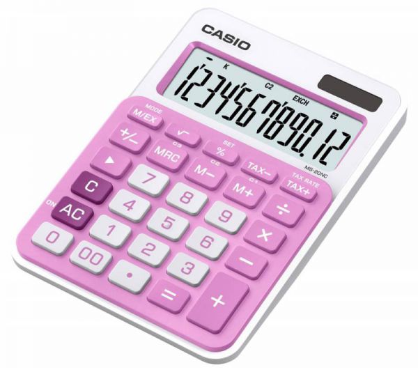 Калькулятор Casio MS-20NC-PK-S-EC розовый 12-разр.