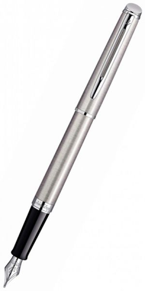 Ручка перьевая WATERMAN Hemisphere (S0920410) Steel CT (F) чернила: синий нержавеющая сталь перо нержавеющая сталь хром