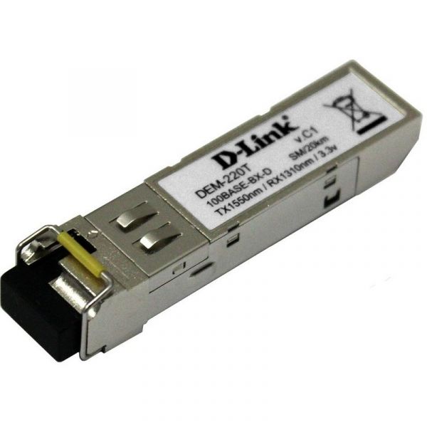 Трансивер D-link 220T, 20KM, A1A WDM SFP 100Base-BX-D Tx:1550nm Rx:1310nm singlemode 20km